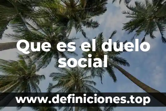 Que es clase rupos social 7 Que es el duelo social