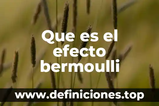 El efecto Coriolis 4 Que es el efecto bermoulli