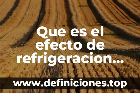 Que es el efecto de refrigeracion en ciclo ideal