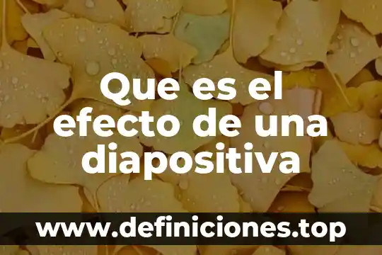 Diapositiva que es un proyecto educativo 4 Que es el efecto de una diapositiva
