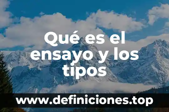 Qué es el ensayo y los tipos