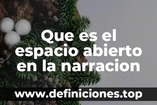 Que es el espacio abierto en la narracion
