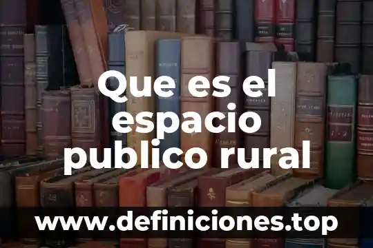 Qué es modelo rural 7 Que es el espacio publico rural