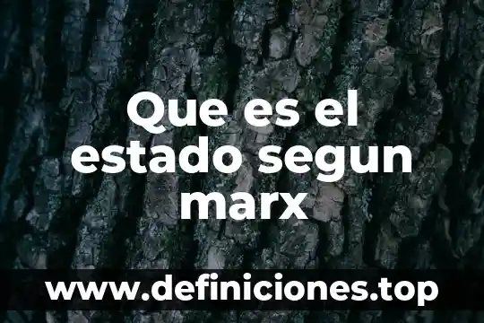 Que es el estado segun marx