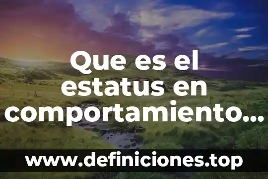 Que es el estatus en comportamiento organizacional