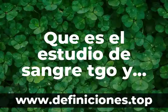 Que es un estudio de caso ejemplo 6 Que es el estudio de sangre tgo y tgp