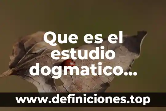 Que es el estudio dogmatico jurídico de la justicia penal