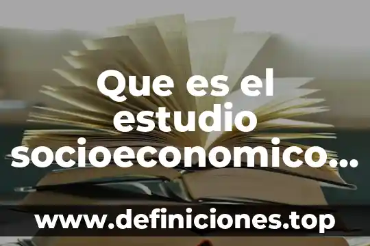 Que es el estudio socioeconomico en trabajo social