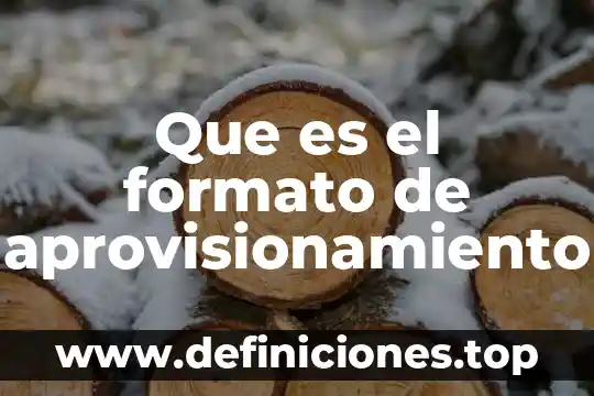 Que es el formato de aprovisionamiento