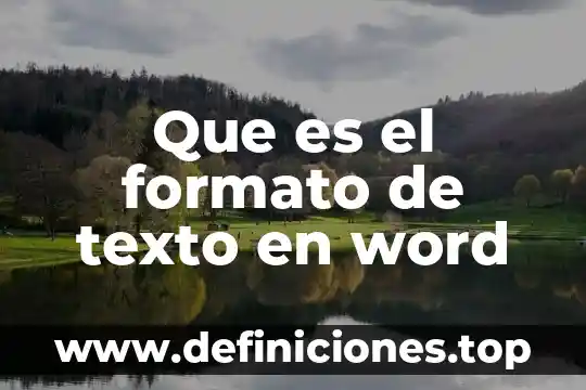Formato dod que es 3 Que es el formato de texto en word
