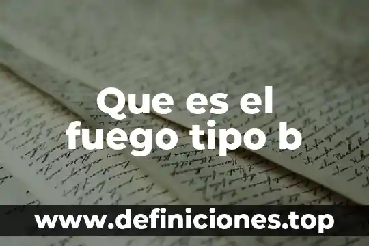 Que es el fuego tipo b
