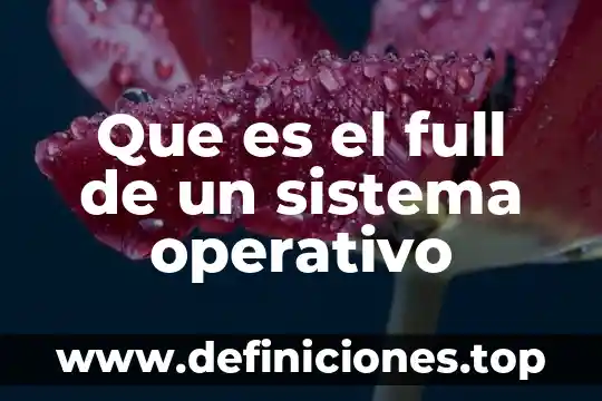 Sistema operativo que es el so 6 Que es el full de un sistema operativo