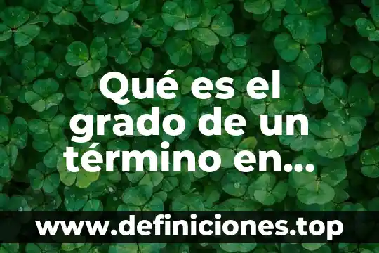 Qué es el grado de un término en matemáticas