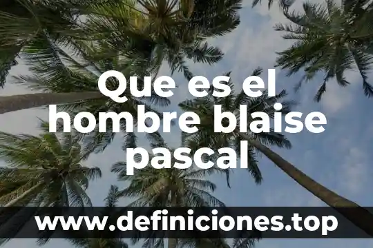 Que es lo que investigo blaise pascal en calculo 7 Que es el hombre blaise pascal