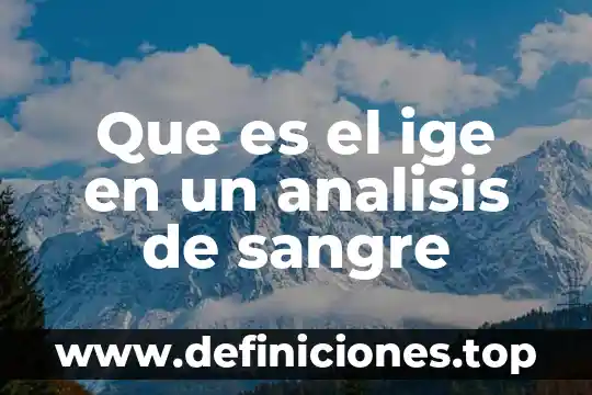 Que es c.h.c.m bajo en la sangre 5 Que es el ige en un analisis de sangre