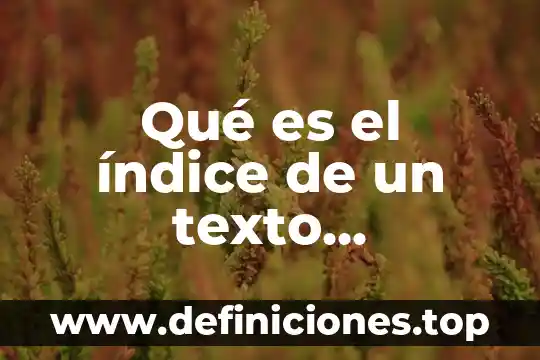Que es la unidad principal computadora 7 Qué es el índice de un texto académico