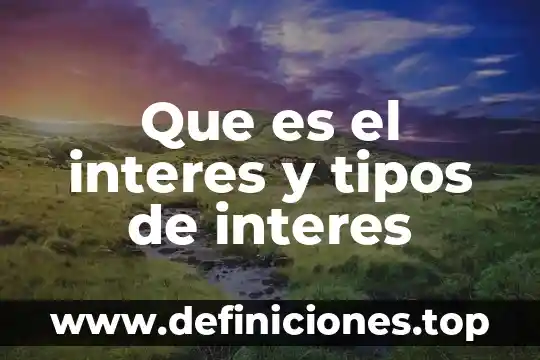 Que es el interes y tipos de interes