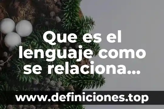 Que es el lenguaje como se relaciona con la aprendizaje