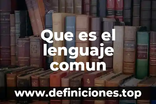 Que es el lenguaje comun