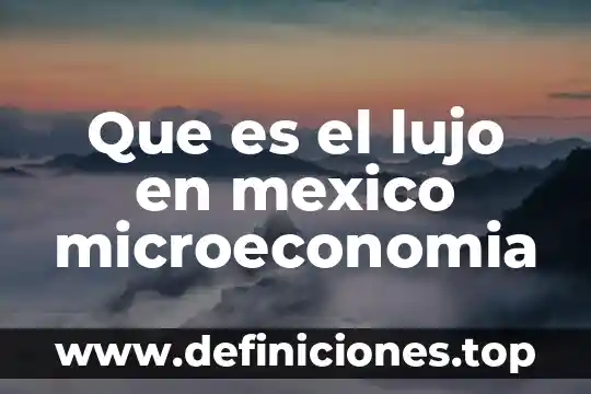 Que es el trabajo de lujo 3 Que es el lujo en mexico microeconomia