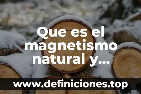 Que es el magnetismo natural y artificial yahoo