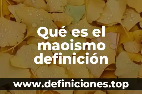 Qué es el maoismo definición