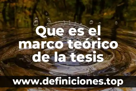 Que es el marco teórico de la tesis
