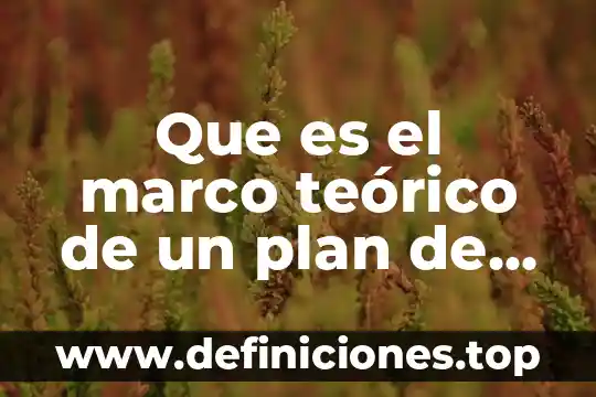 Que es el saldo que viene en plan de negocios 7 Que es el marco teórico de un plan de negocios