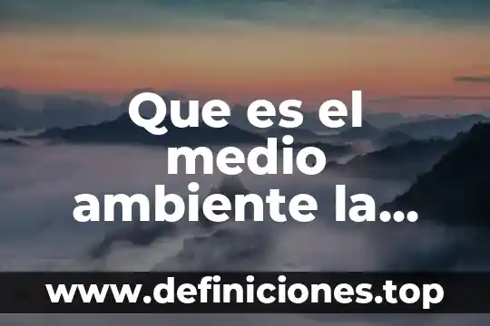 Que es la concordancia humana con la naturaleza 6 Que es el medio ambiente la destruccion humana mexico
