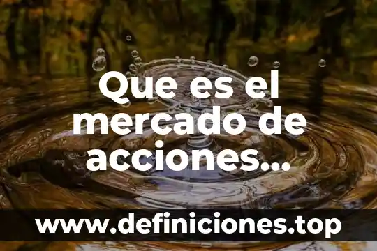 Que es nombres propios y comunes 4 Que es el mercado de acciones comunes