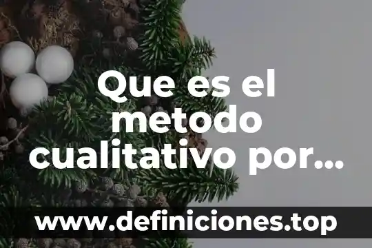 Que es el metodo cualitativo por un autor