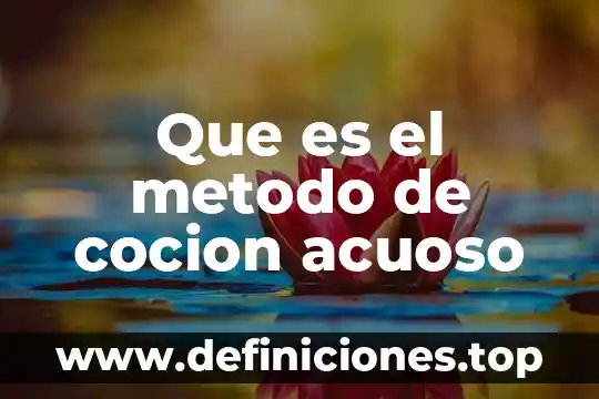 Método de escalación que es 4 Que es el metodo de cocion acuoso