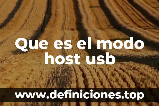 Que es el modo host usb