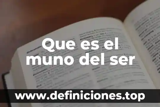 Que es el muno del ser