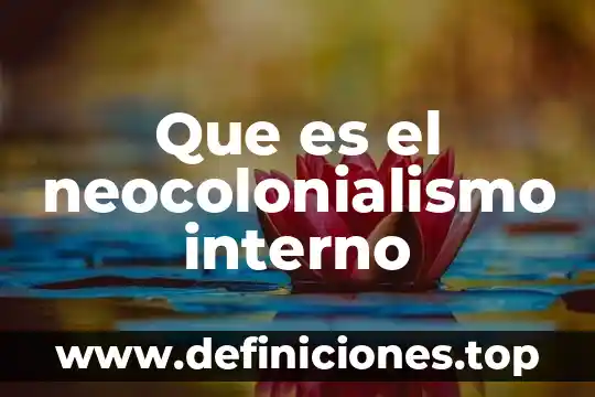 Que es un reclutamiento interno 8 Que es el neocolonialismo interno