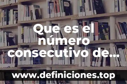 Que es el número consecutivo de tu pago
