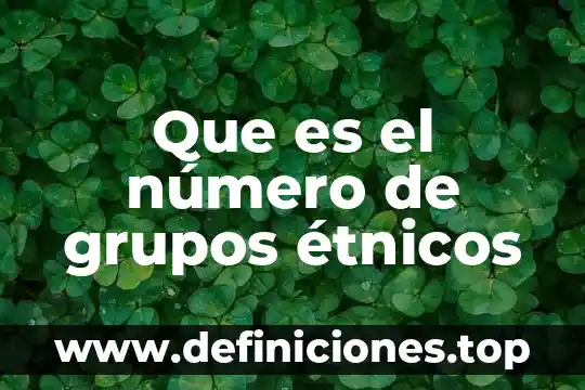 Que es el número de grupos étnicos