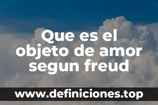 Que es el objeto de amor segun freud