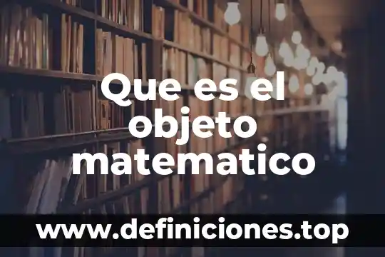 Que es el objeto matematico