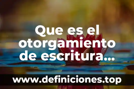 Que es el otorgamiento de escritura publica