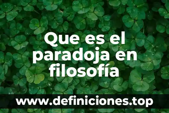 Que es el paradoja en filosofía