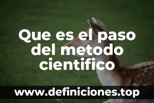 Que es el paso del metodo cientifico