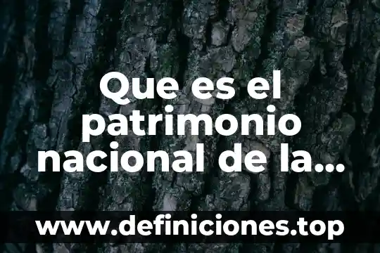 Que es el patrimonio nacional de la humanidad