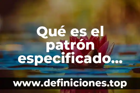 Qué es el patrón especificado definición