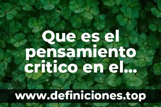 Que es el pensamiento critico en el proceso de enfermeria