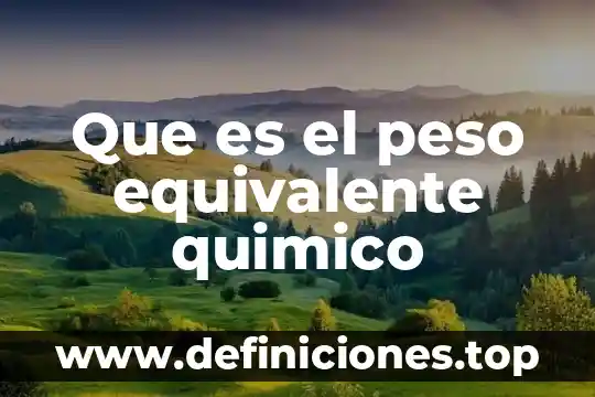 Agente químico que es antiséptico como desinfectante 4 Que es el peso equivalente quimico