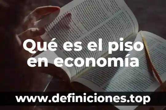 Que es pmi en economia 5 Qué es el piso en economía