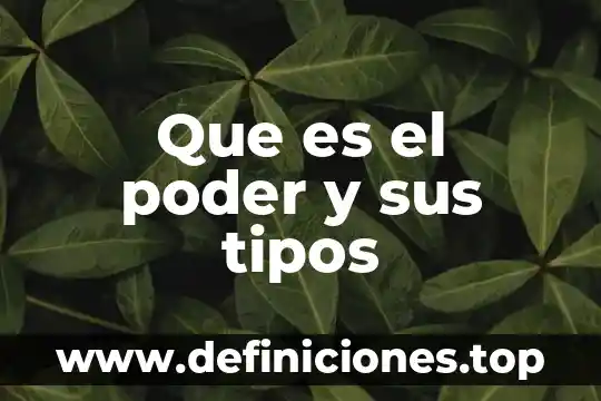 Que es el poder y sus tipos
