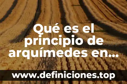 Qué es el principio de arquímedes en física