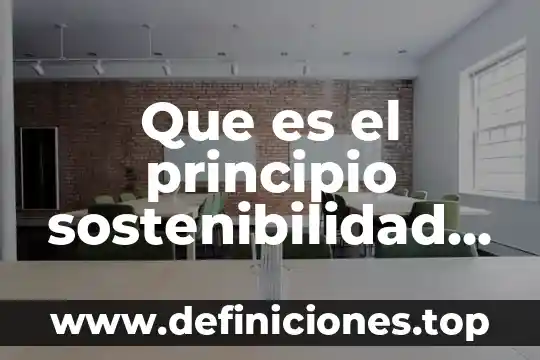 Que es sostenibilidad y sustentabilidad ambiental 8 Que es el principio sostenibilidad en derecho ambiental